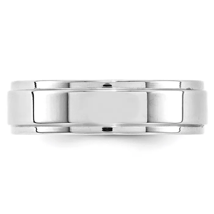 Rings Solid 10K White Gold 6mm Flat with Step Edge MensWomens Wedding Band Ring Size 5 Goldia Rings Solid 10K White Gold 6mm Flat with Step Edge MensWomens Wedding Band Ring Size 5 Goldia