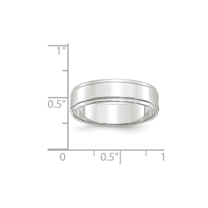 Rings Solid 10K White Gold 6mm Flat with Step Edge MensWomens Wedding Band Ring Size 5 Goldia Rings Solid 10K White Gold 6mm Flat with Step Edge MensWomens Wedding Band Ring Size 5 Goldia