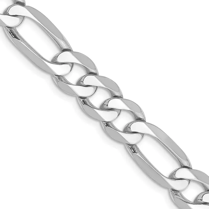 Solid 14K White Gold 22 inch 75mm Flat Figaro with Lobster Clasp Chain Necklace MDS Necklaces Solid 14K White Gold 22 inch 75mm Flat Figaro with Lobster Clasp Chain Necklace MDS Necklaces