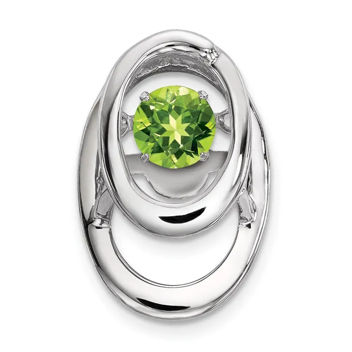 Sterling Silver Rhodium Peridot Birthstone Vibrant Chain Slide Goldia Necklaces Sterling Silver Rhodium Peridot Birthstone Vibrant Chain Slide Goldia Necklaces