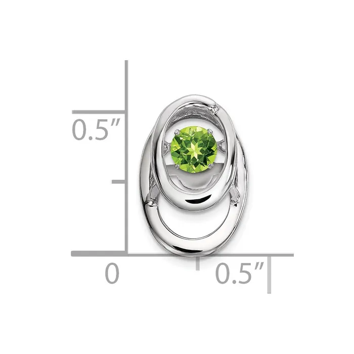 Sterling Silver Rhodium Peridot Birthstone Vibrant Chain Slide Goldia Necklaces