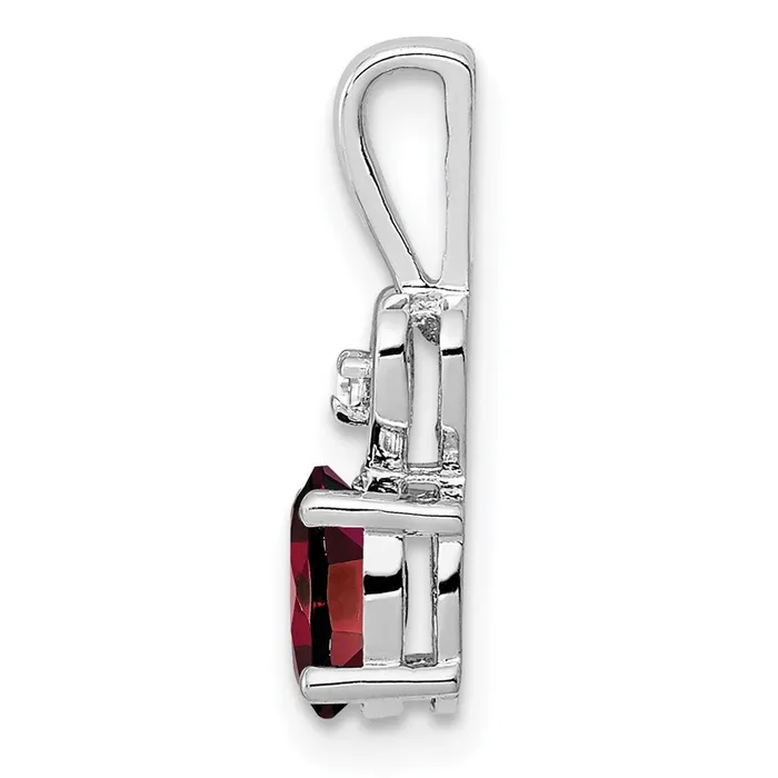 Sterling Silver Rhodiumplated Garnet u0026 Diamond Pendant Goldia Necklaces