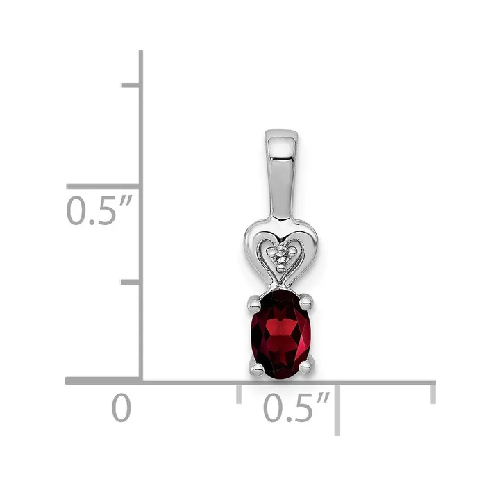 Sterling Silver Rhodiumplated Garnet u0026 Diamond Pendant Goldia Necklaces