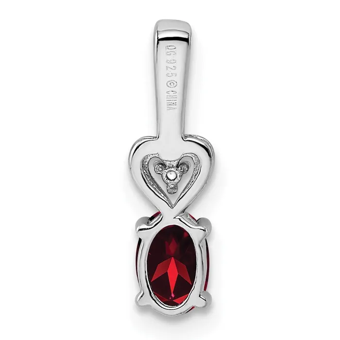 Sterling Silver Rhodiumplated Garnet u0026 Diamond Pendant Goldia Necklaces