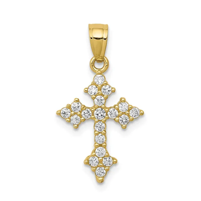 10k CZ Passion Cross Pendant TreasureFineJewelers Necklaces