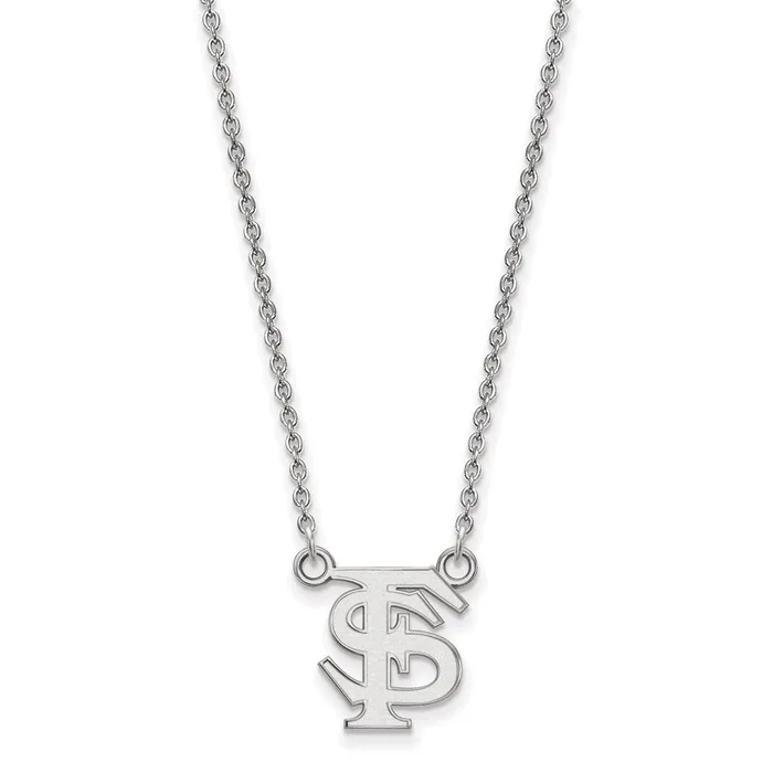 10K White Gold Florida State University Small Pendant wilth Necklace TreasureFineJewelers Necklaces 10K White Gold Florida State University Small Pendant wilth Necklace TreasureFineJewelers Necklaces
