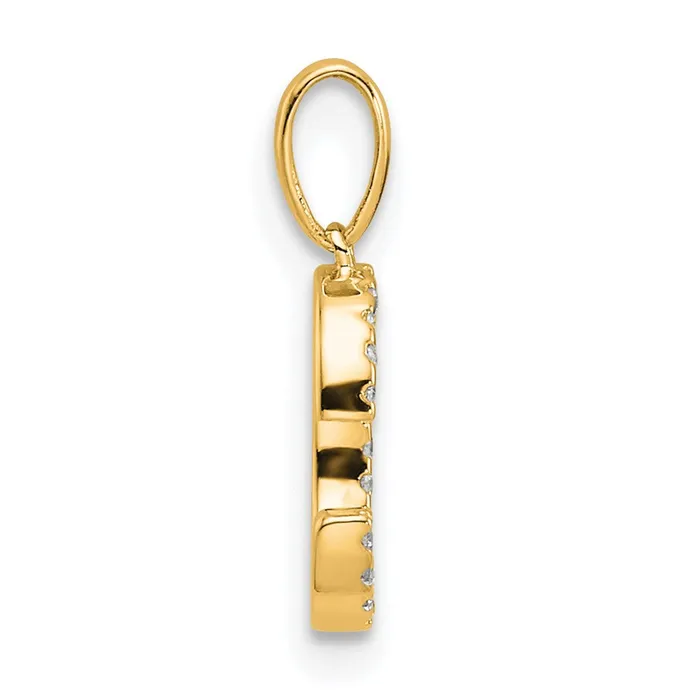 10k Yellow Gold Diamond Letter C Initial Pendant TreasureFineJewelers Necklaces