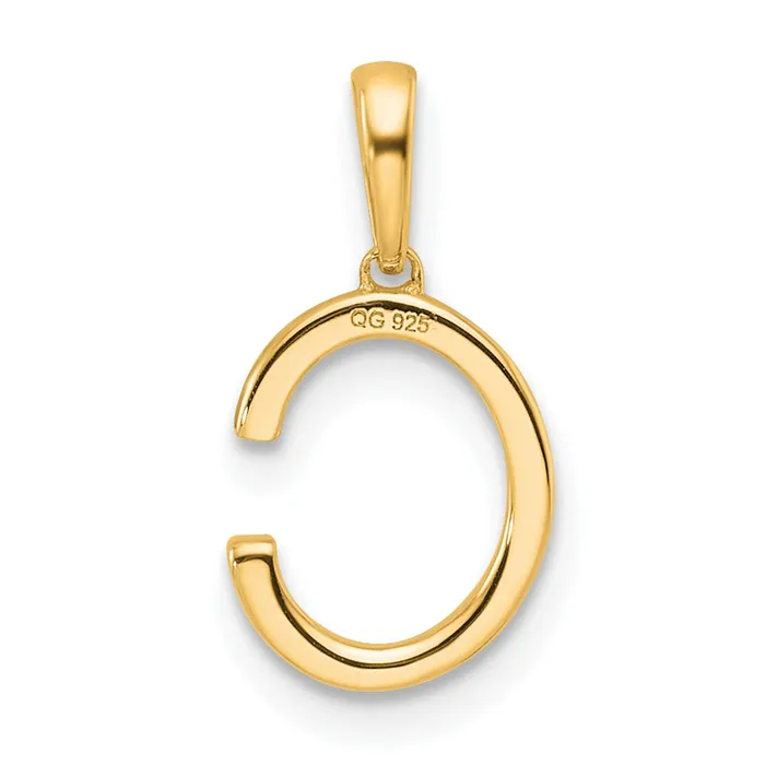 10k Yellow Gold Diamond Letter C Initial Pendant TreasureFineJewelers Necklaces