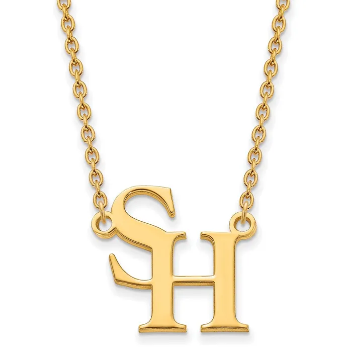 10K Yellow Gold Sam Houston State University Large Pendant wilth Necklace TreasureFineJewelers Necklaces 10K Yellow Gold Sam Houston State University Large Pendant wilth Necklace TreasureFineJewelers Necklaces