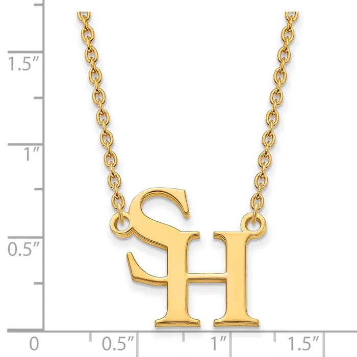 10K Yellow Gold Sam Houston State University Large Pendant wilth Necklace TreasureFineJewelers Necklaces