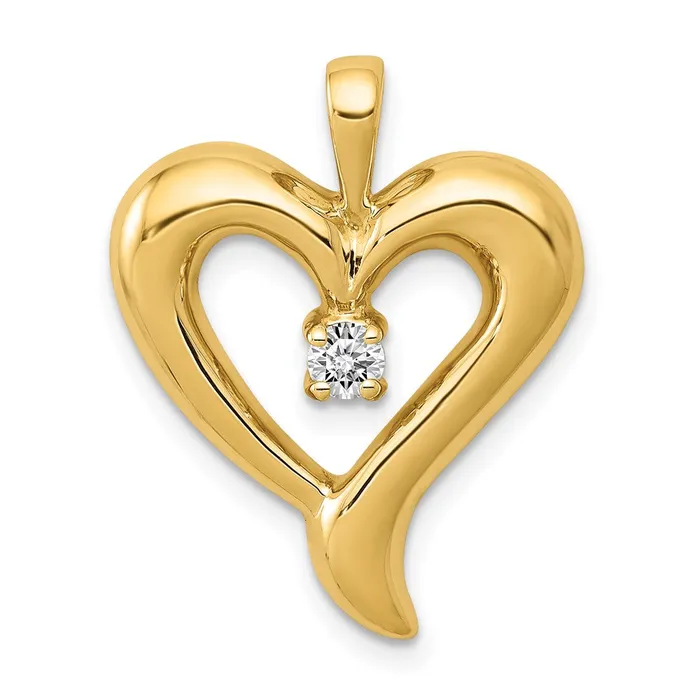 14k AA Diamond Heart Pendant TreasureFineJewelers Necklaces