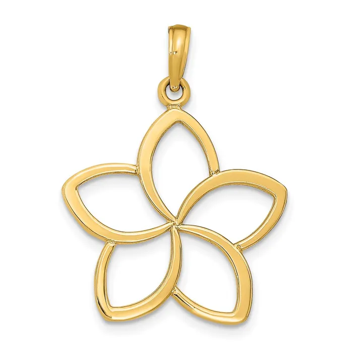 14k Polished Cut Out Flower Pendant TreasureFineJewelers Necklaces