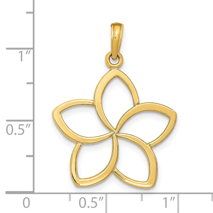 14k Polished Cut Out Flower Pendant TreasureFineJewelers Necklaces
