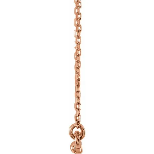 14K Rose Beaded Bar 1618 Necklace TreasureFineJewelers Necklaces