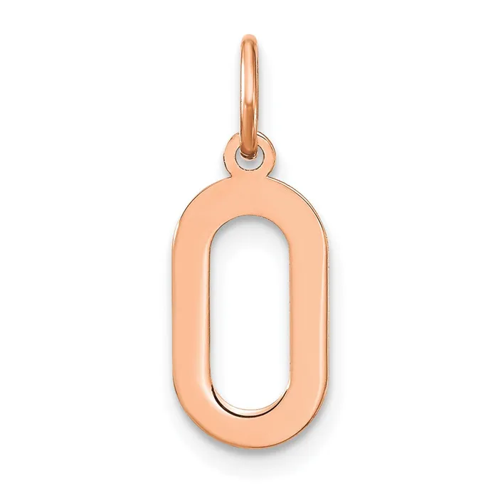 14k Rose Gold Letter O Initial Pendant TreasureFineJewelers Necklaces