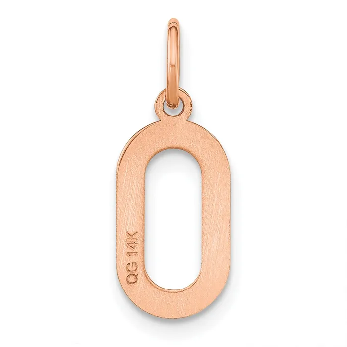 14k Rose Gold Letter O Initial Pendant TreasureFineJewelers Necklaces