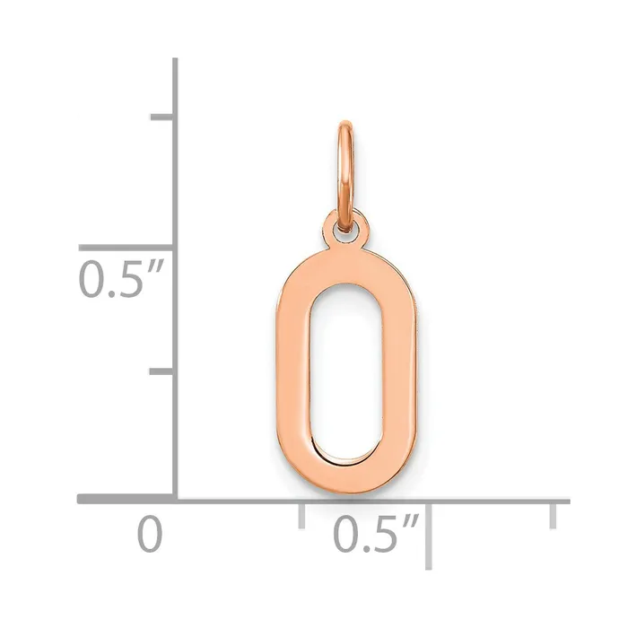 14k Rose Gold Letter O Initial Pendant TreasureFineJewelers Necklaces
