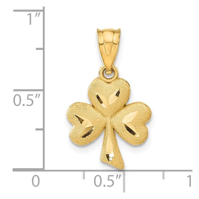 14k Shamrock Charm TreasureFineJewelers Charm Necklaces