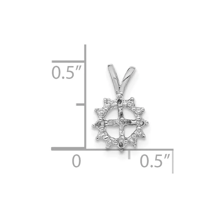 14k White Gold 45mm Round Freshwater Cultured Pearl AAA Diamond Pendant TreasureFineJewelers Necklaces