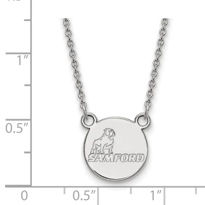 14k White Gold Samford University Small Pendant Necklace TreasureFineJewelers Necklaces