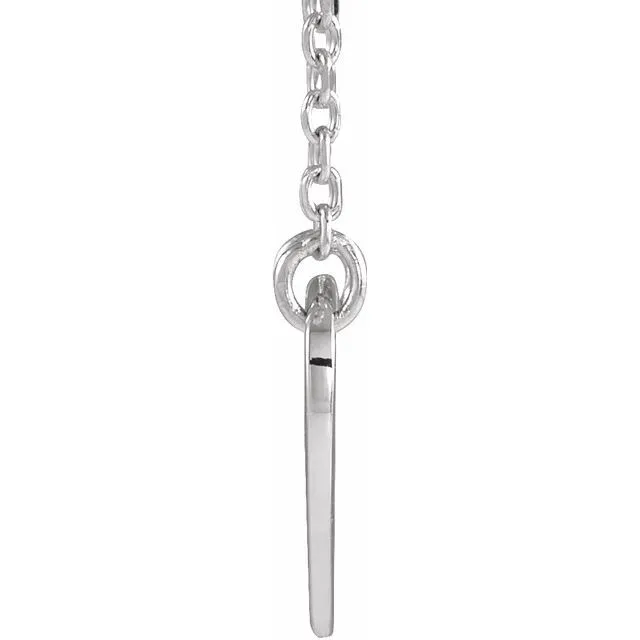 14K White Pierced Cross Heart 1618 Necklace TreasureFineJewelers Necklaces