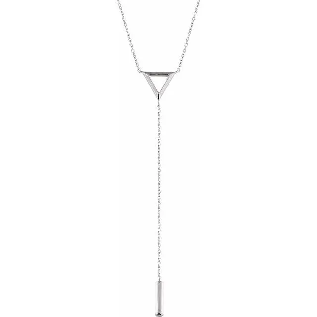 14K White Triangle Bar Y 1618 Necklace TreasureFineJewelers Necklaces