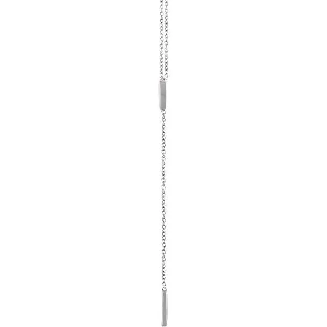 14K White Triangle Bar Y 1618 Necklace TreasureFineJewelers Necklaces