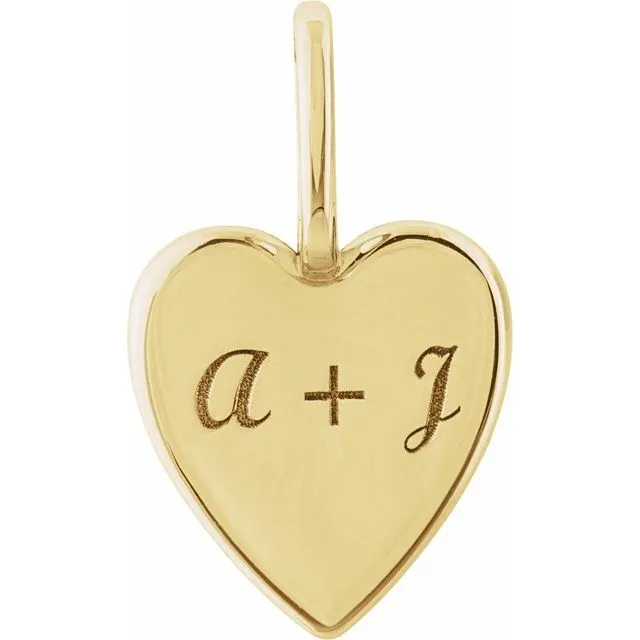 14K Yellow Gold Engravable Heart Pendant TreasureFineJewelers Necklaces