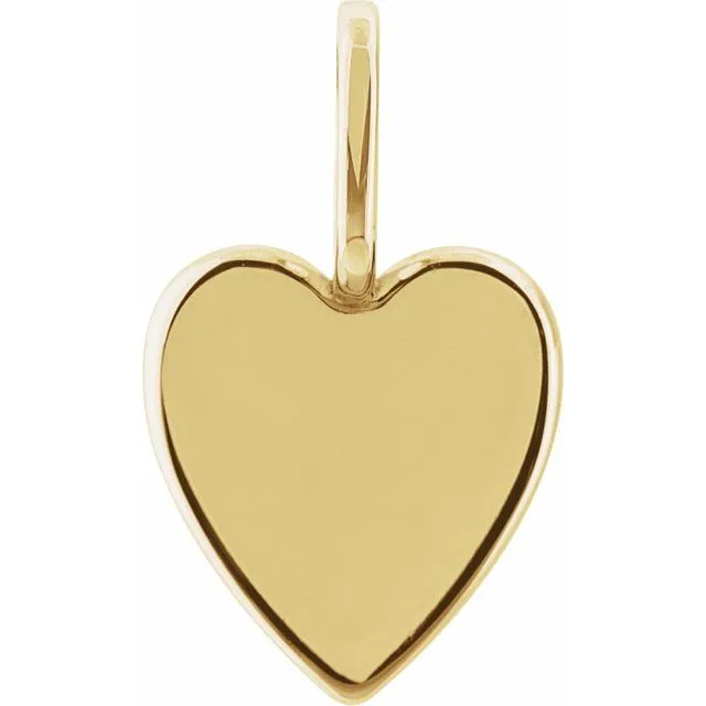14K Yellow Gold Engravable Heart Pendant TreasureFineJewelers Necklaces