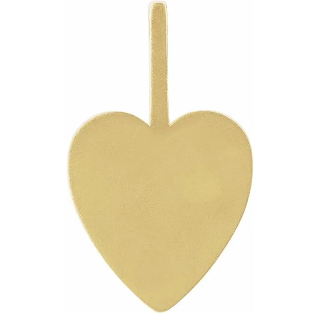 14K Yellow Gold Engravable Heart Pendant TreasureFineJewelers Necklaces