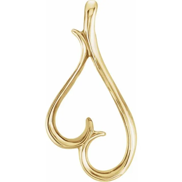 14K Yellow Gold Heart Pendant TreasureFineJewelers Necklaces