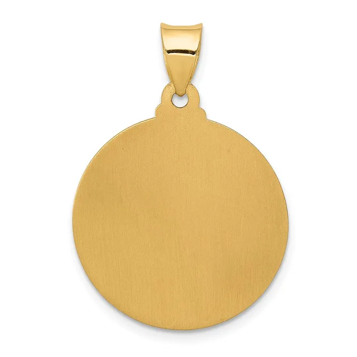 14k Yellow Gold Polished and Satin Face of Jesus Medal Hollow Pendant TreasureFineJewelers Necklaces