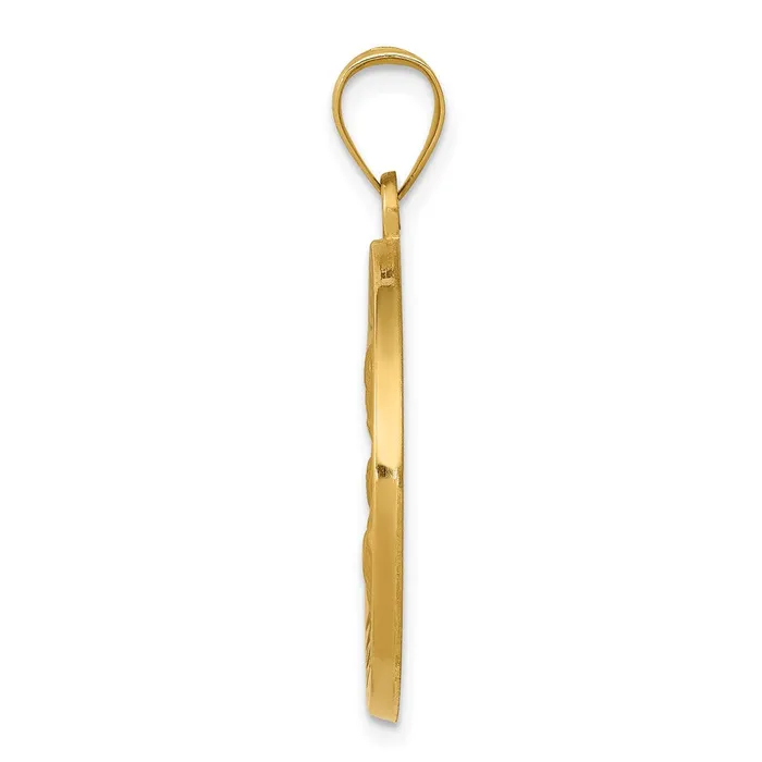 14k Yellow Gold Polished and Satin St Joseph Medal Hollow Pendant TreasureFineJewelers Necklaces