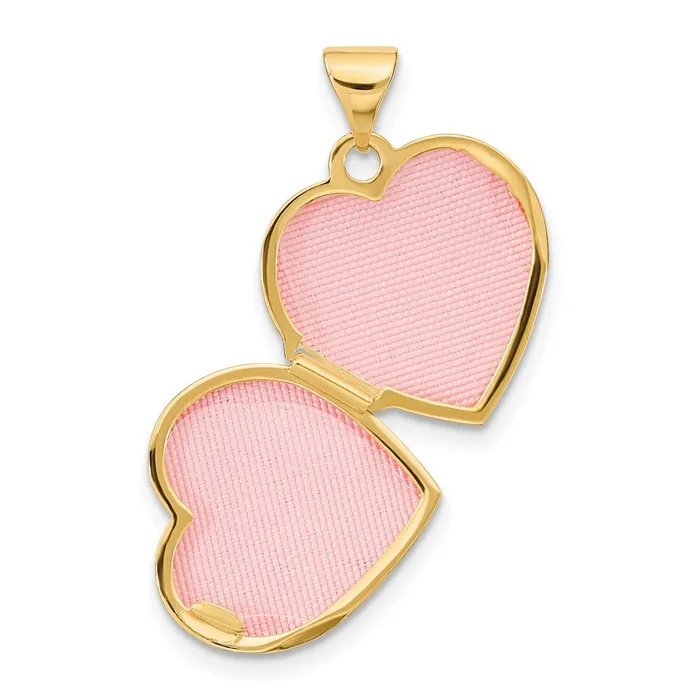 14k Yellow Gold Ruby 15mm Heart Locket TreasureFineJewelers Necklaces