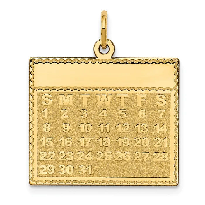 14k Yellow Gold Sunday the First Day Calendar Pendant TreasureFineJewelers Necklaces 14k Yellow Gold Sunday the First Day Calendar Pendant TreasureFineJewelers Necklaces