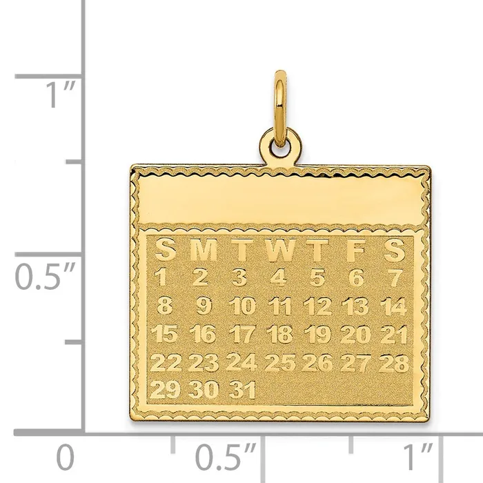 14k Yellow Gold Sunday the First Day Calendar Pendant TreasureFineJewelers Necklaces