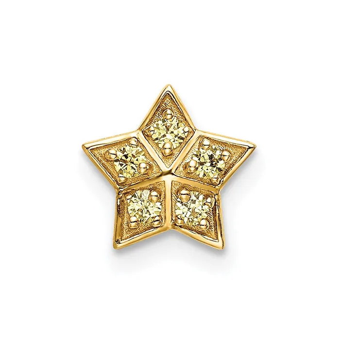 14k Yellow Sapphire Star Chain Slide Pendant TreasureFineJewelers Necklaces
