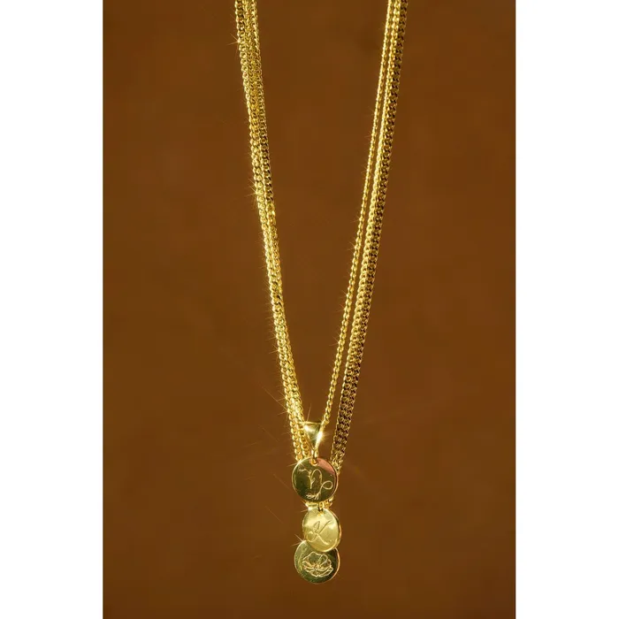 Capricorn Zodiac Sign Pendant Necklace 14K 925 Gold Vermeil Ema Jewels Necklaces