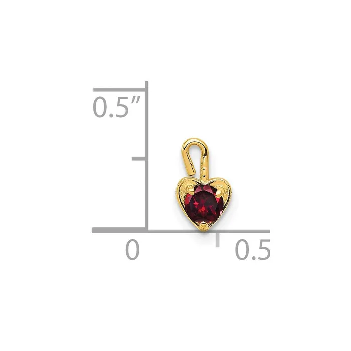 Charm Necklaces 14ky July Synthetic Birthstone Heart Charm TreasureFineJewelers