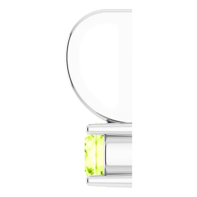Charm Necklaces TreasureFineJewelers 14K White Gold Imitation Peridot Solitaire CharmPendant