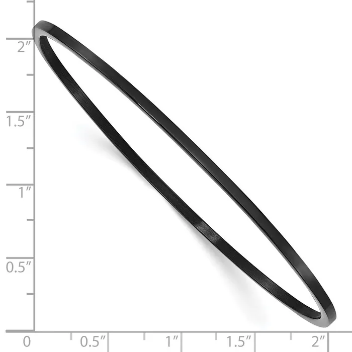 Chisel Stainless Steel Polished Black IPplated 2mm Bangle TreasureFineJewelers Bracelets