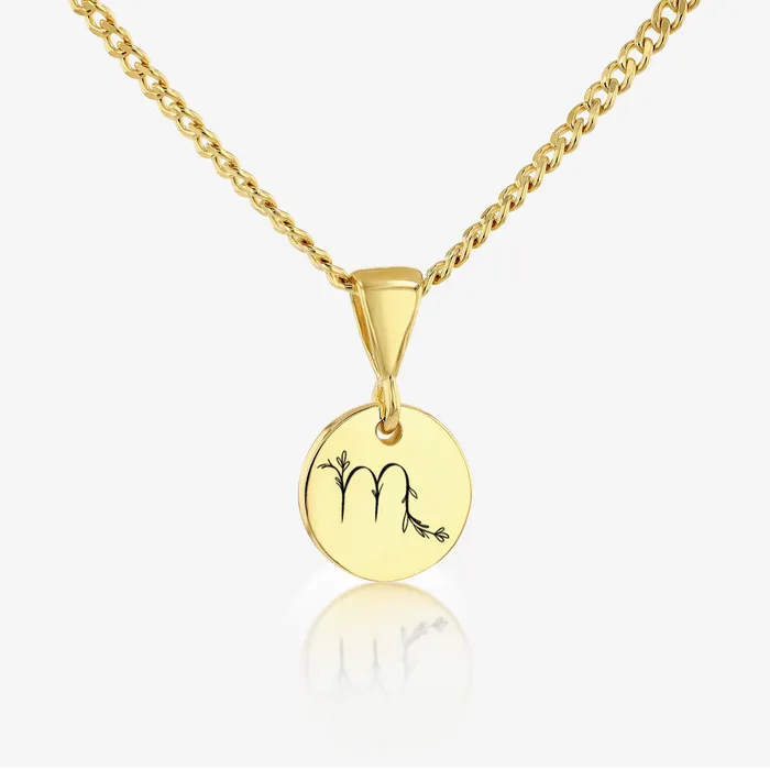 Ema Jewels Necklaces Scorpio Zodiac Sign Pendant Necklace 14K 925 Gold Vermeil