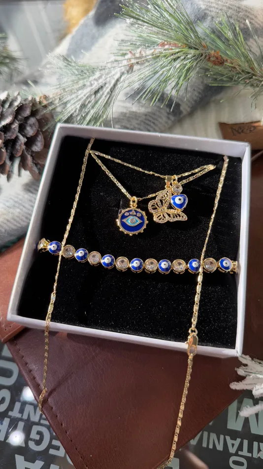 MP Jewelry Necklaces Italian Evil Eye Talisman Necklace Set