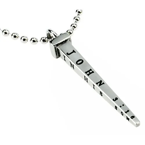Mens Nail Cross Necklace John 316 FORGIVEN Stainless Steel Bead Chain North Arrow Shop Necklaces Mens Nail Cross Necklace John 316 FORGIVEN Stainless Steel Bead Chain North Arrow Shop Necklaces