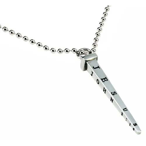 Mens Nail Cross Necklace John 316 FORGIVEN Stainless Steel Bead Chain North Arrow Shop Necklaces Mens Nail Cross Necklace John 316 FORGIVEN Stainless Steel Bead Chain North Arrow Shop Necklaces