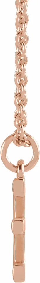 Necklaces 14K Rose Gold Initial E Dangle 16 Necklace TreasureFineJewelers