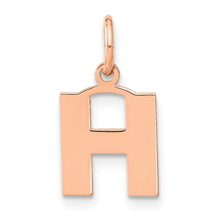 Necklaces 14k Rose Gold Letter H Initial Pendant TreasureFineJewelers