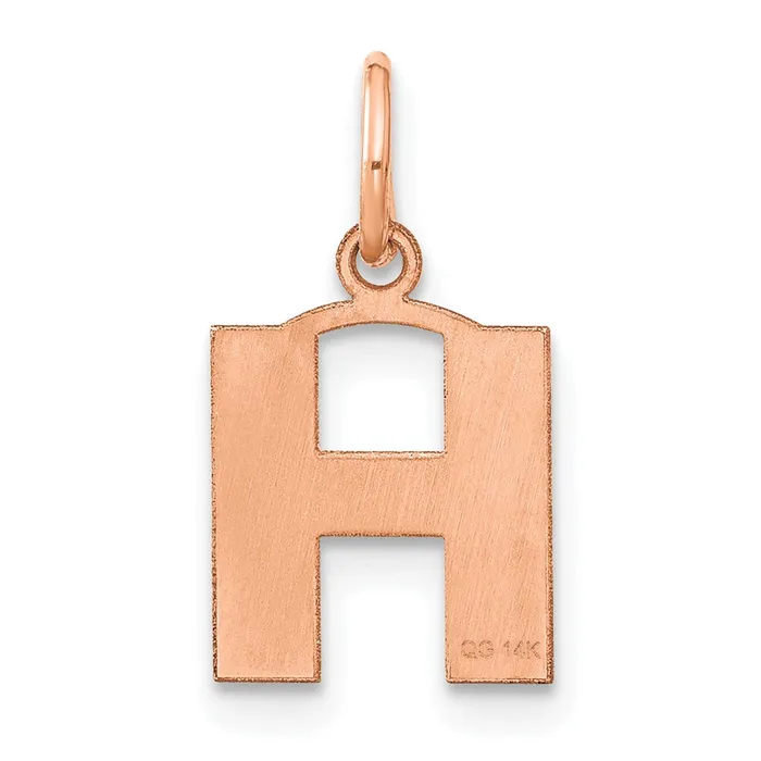 Necklaces 14k Rose Gold Letter H Initial Pendant TreasureFineJewelers