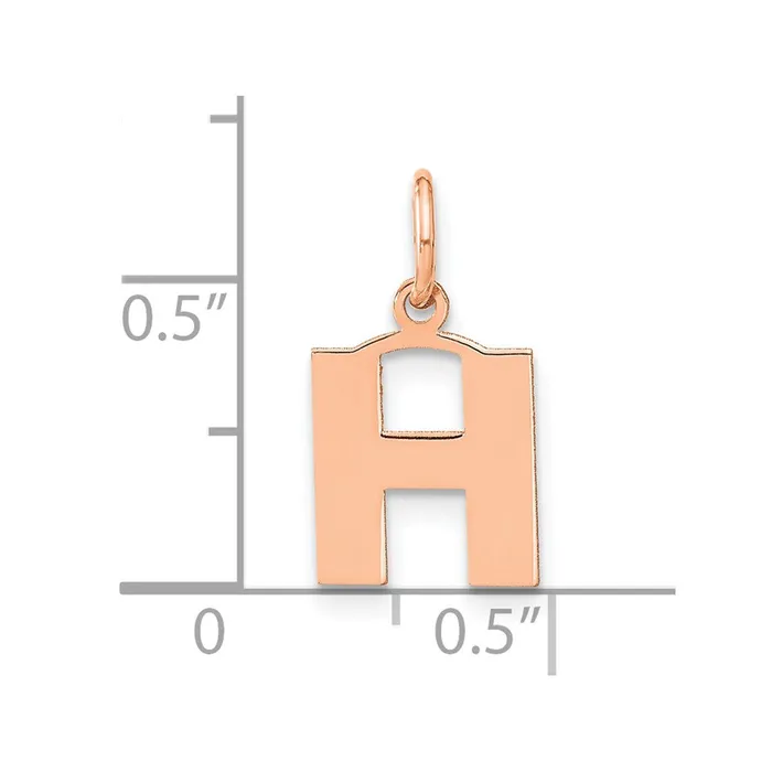 Necklaces 14k Rose Gold Letter H Initial Pendant TreasureFineJewelers