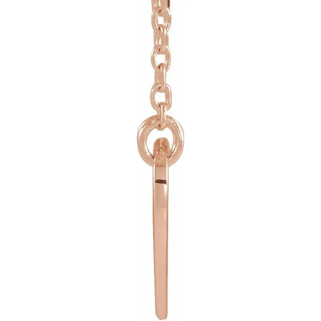 Necklaces 14K Rose Pierced Cross Heart 1618 Necklace TreasureFineJewelers